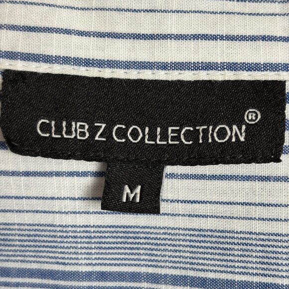 Club Z Striped Cotton Button-Front Beach Cover-Up / Shirt Dress - Picture 5 of 12